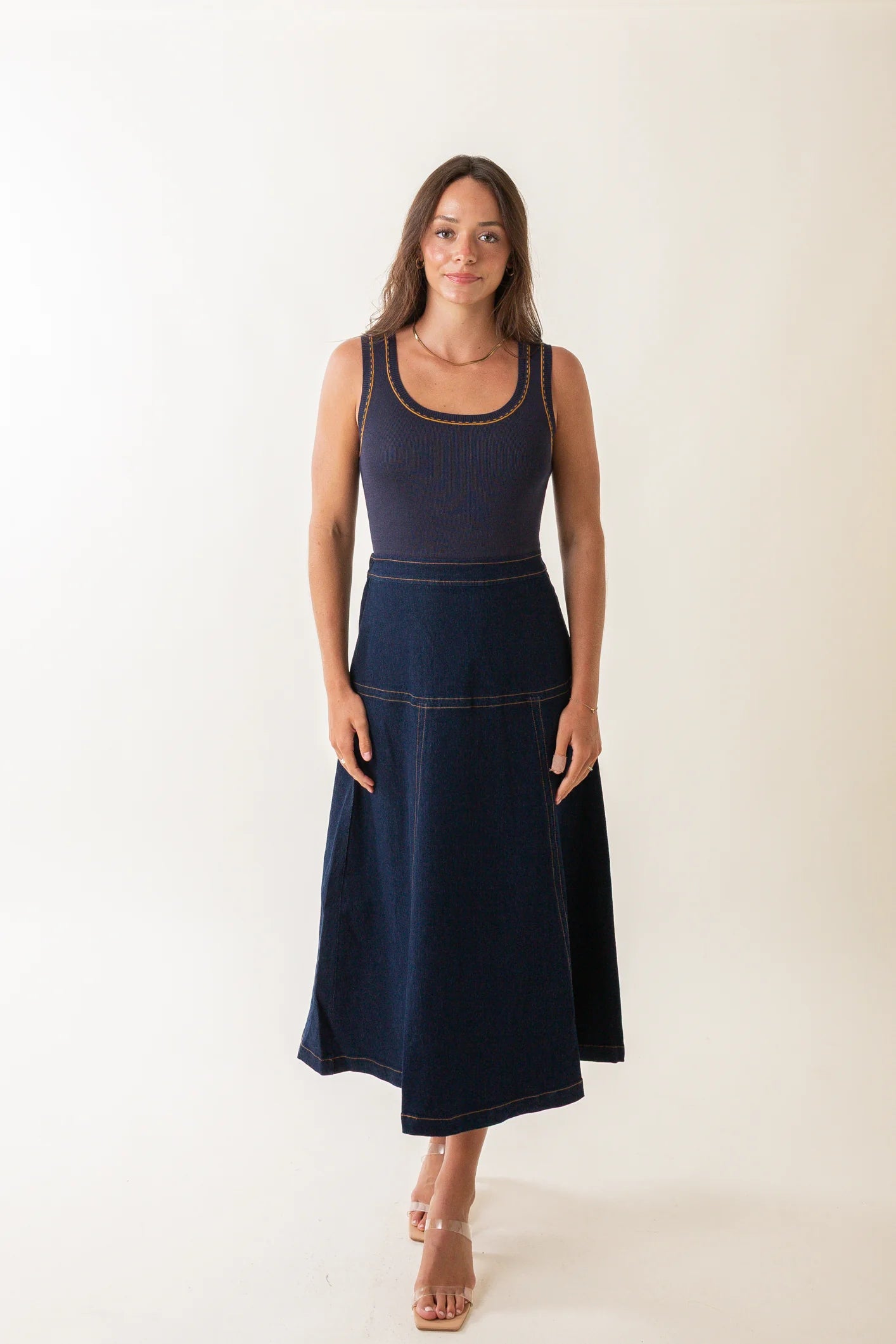 Mix Media Denim Dress