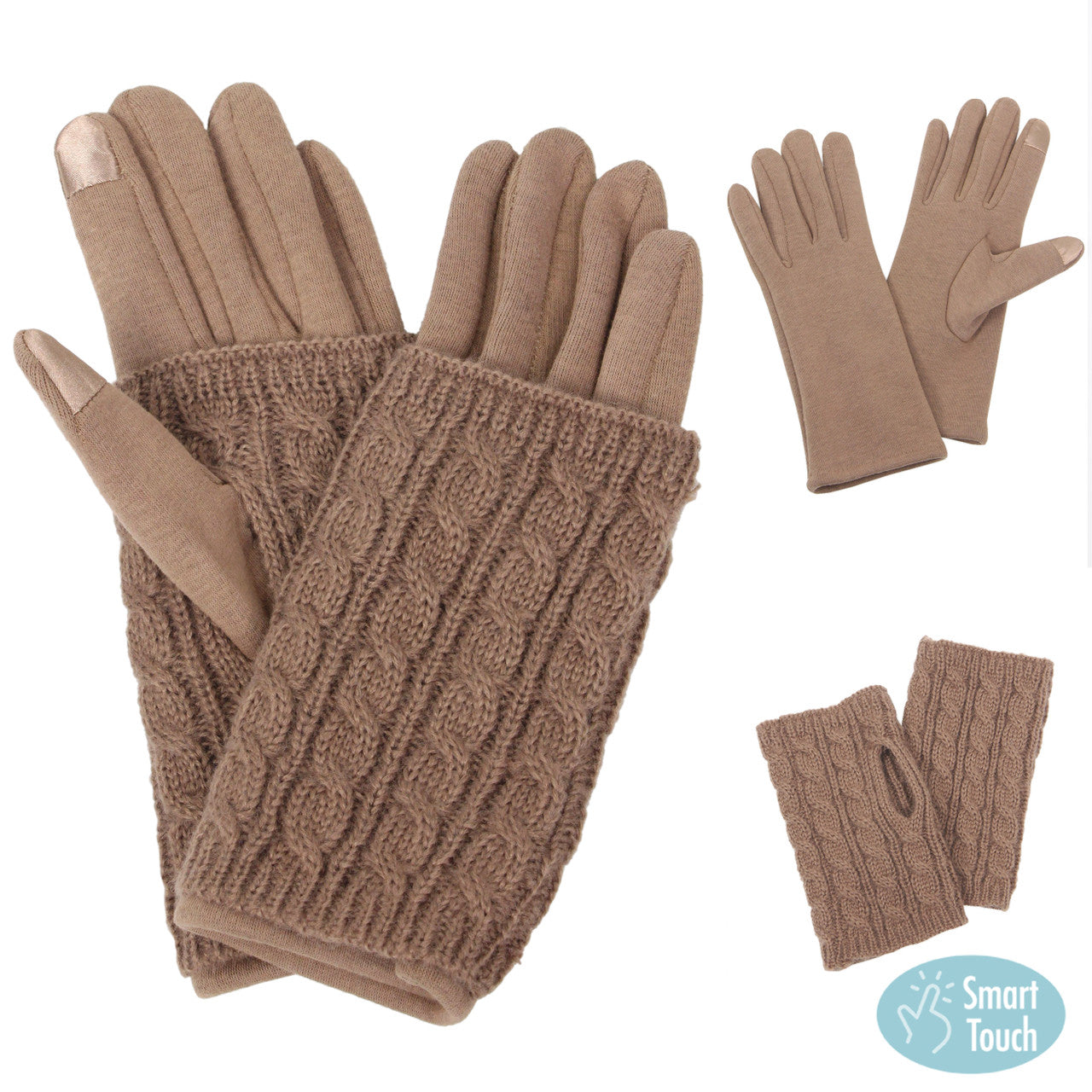 3-in-1 Cable Knit Gloves