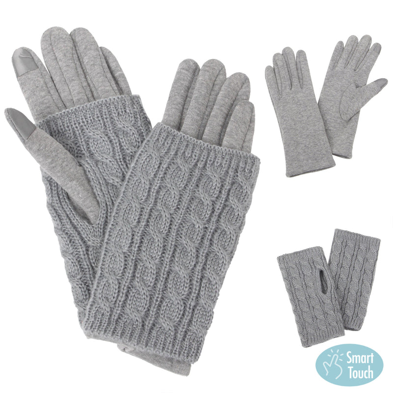 3-in-1 Cable Knit Gloves
