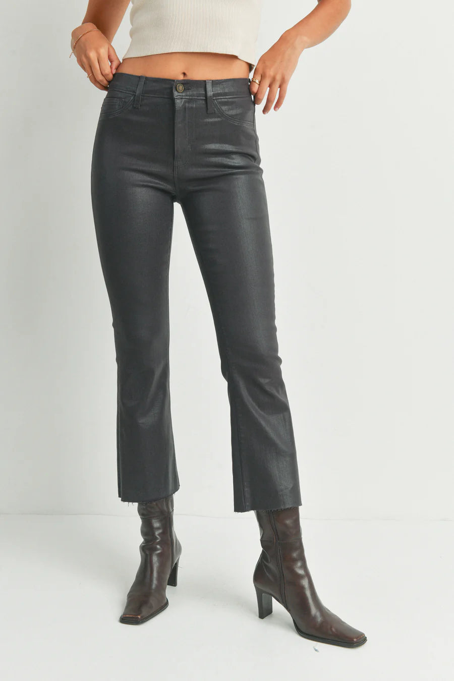 Brown Coated Denim