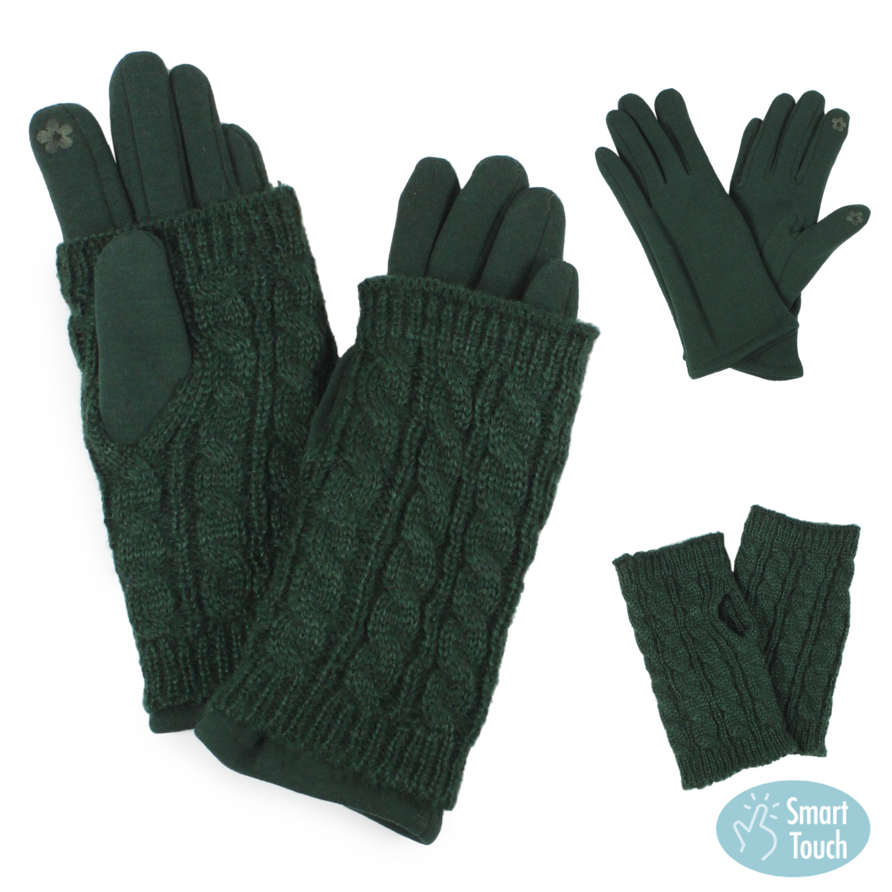 3-in-1 Cable Knit Gloves