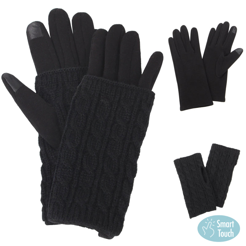 3-in-1 Cable Knit Gloves