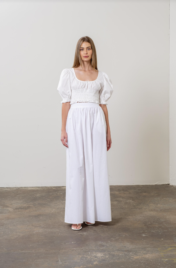 Cotton Midi Skirt