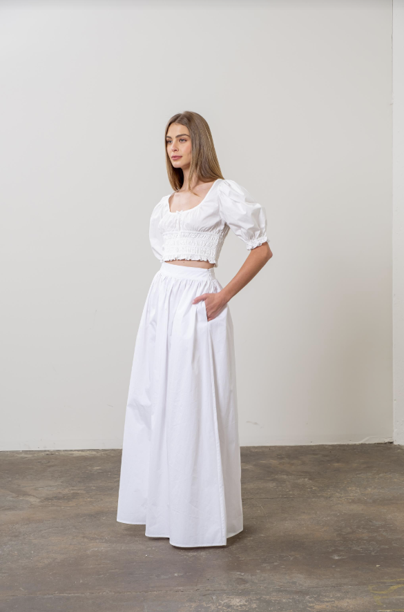 Cotton Midi Skirt