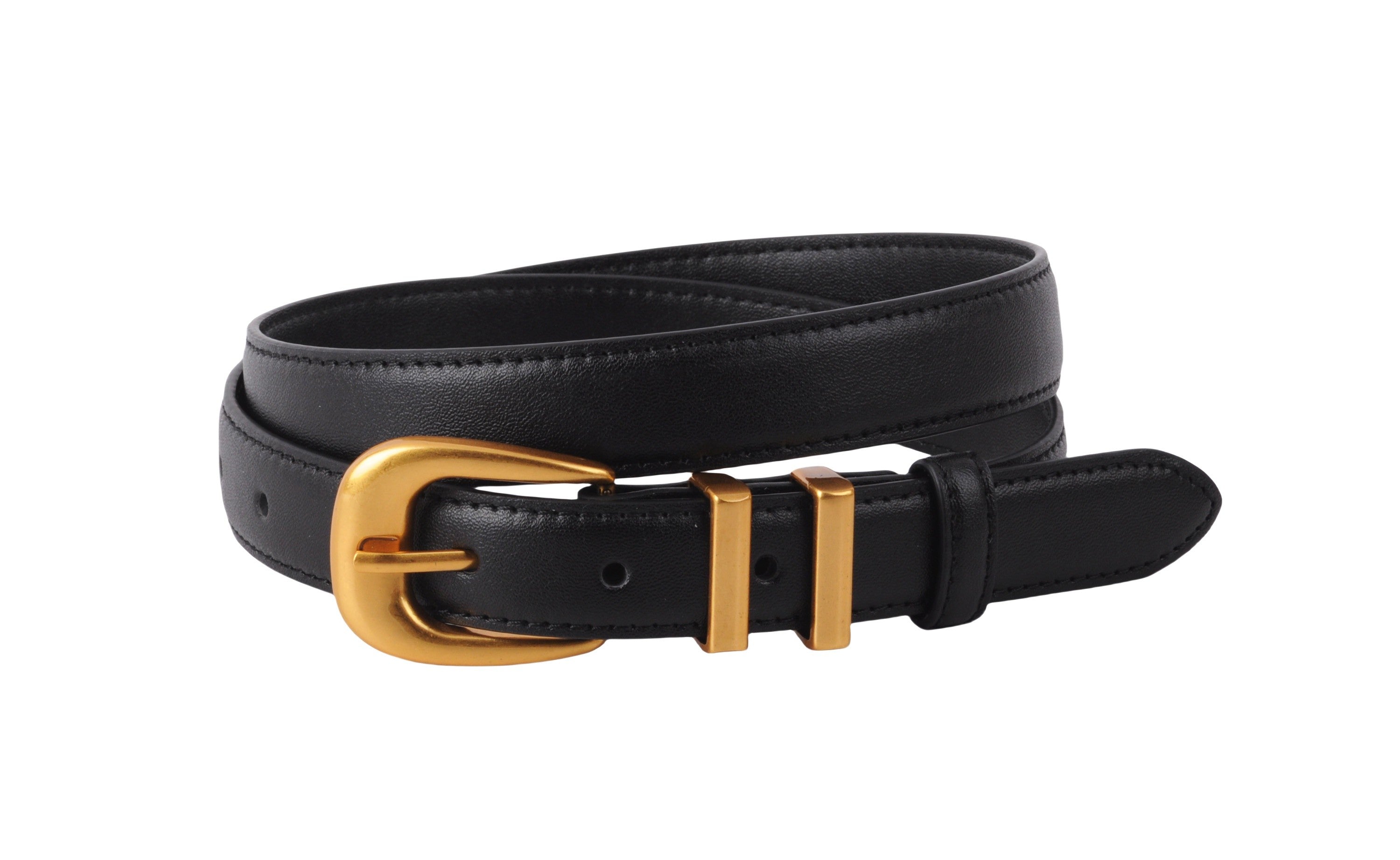 Leather Belt with Metal Strap Holders