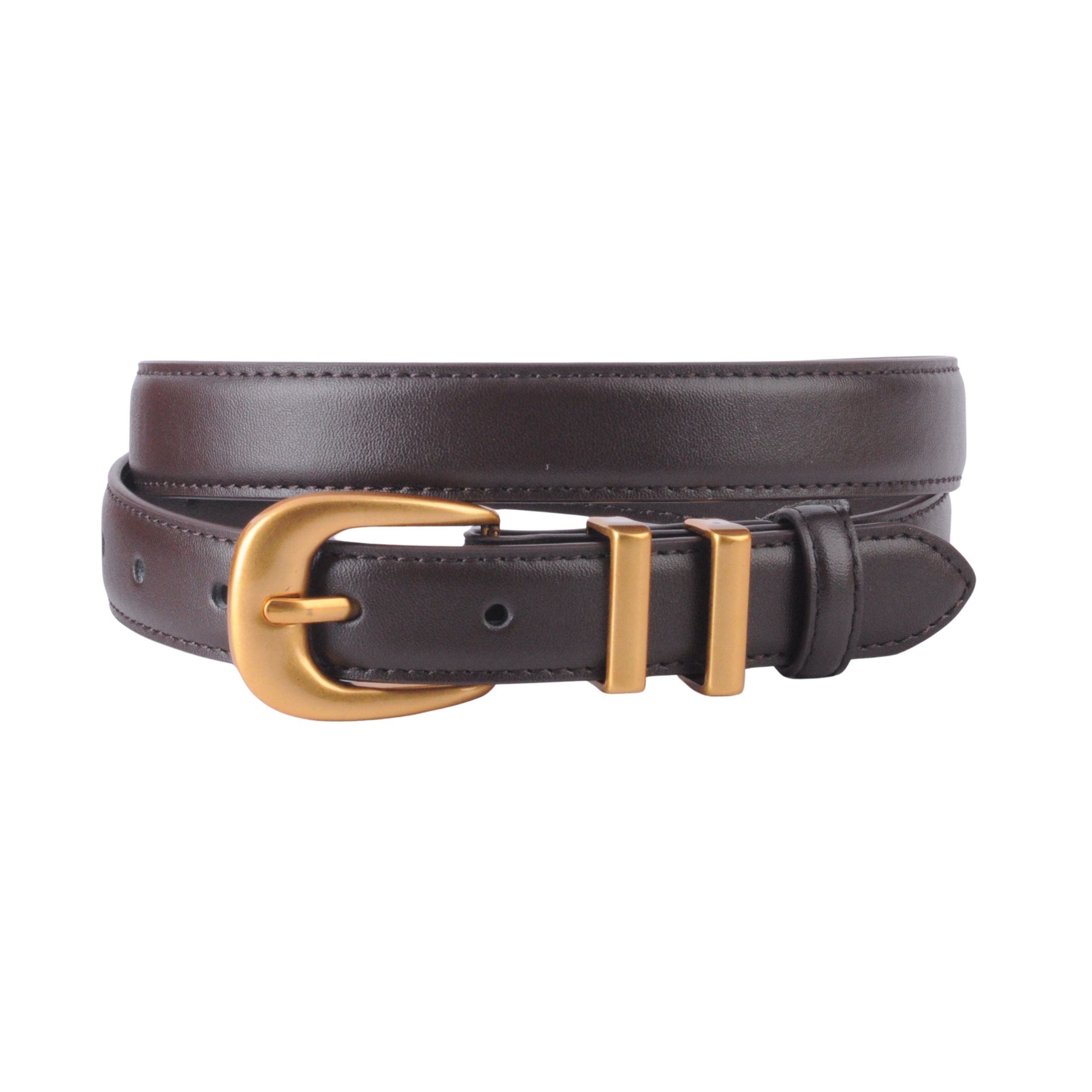 Leather Belt with Metal Strap Holders