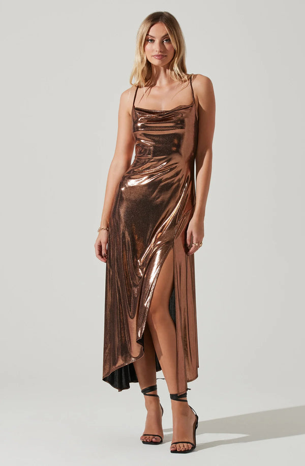 Gaia Metallic Midi Dress