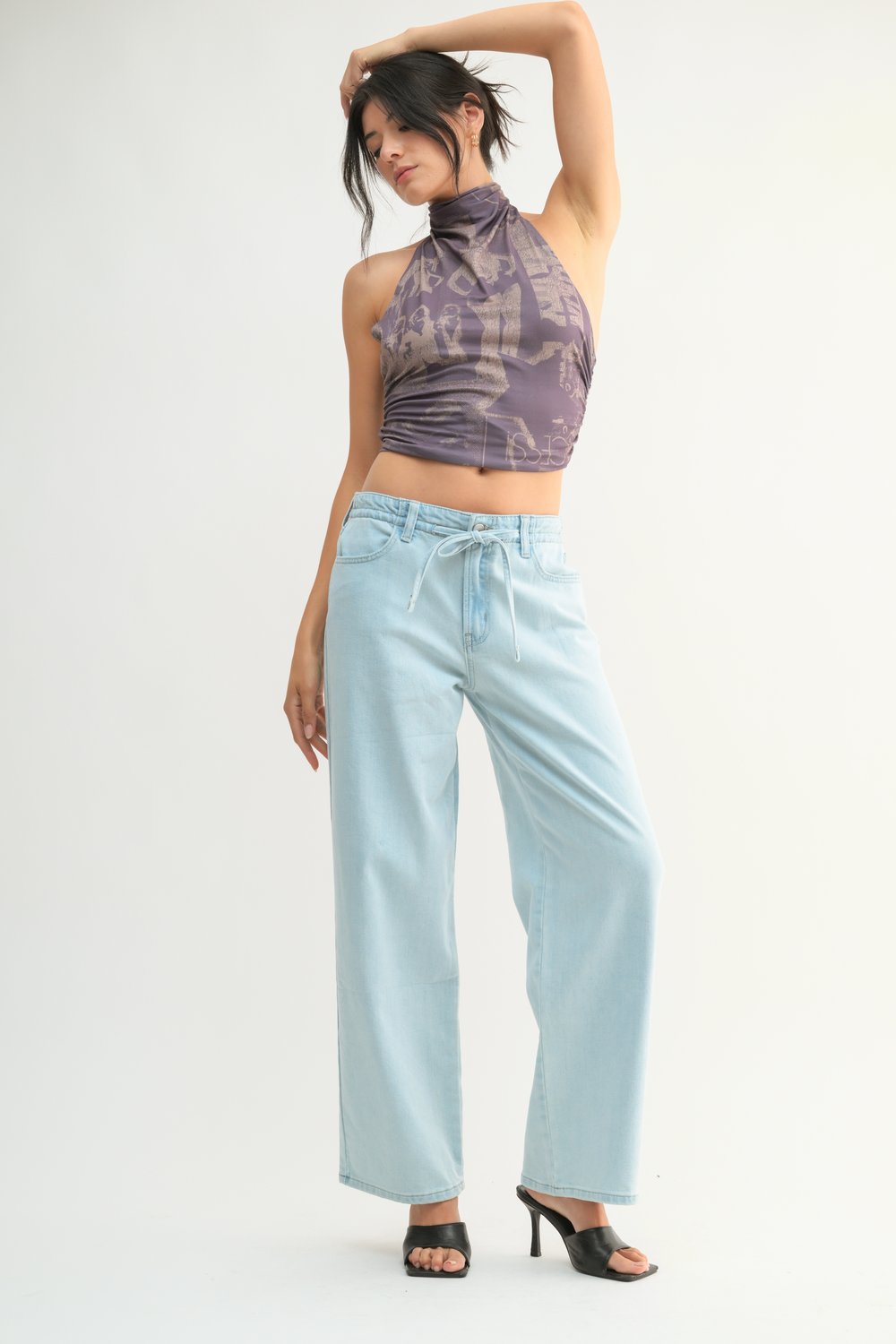 Kai Drawstring Wide Leg Denim