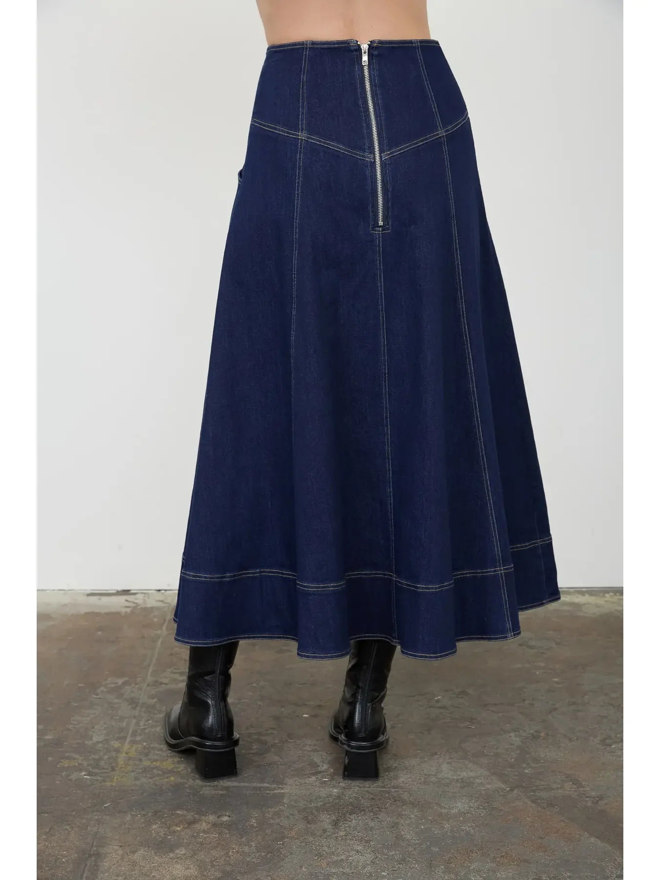 Lace Up Denim Skirt