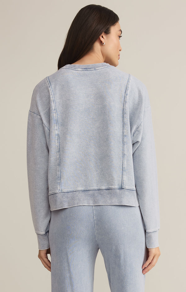 Lax Knit Denim Sweatshirt