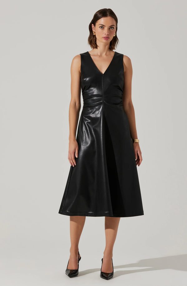 Omaira Faux Leather Dress